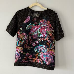 Anthropologie James Coviello Top Embroidered Spring Date Night Party